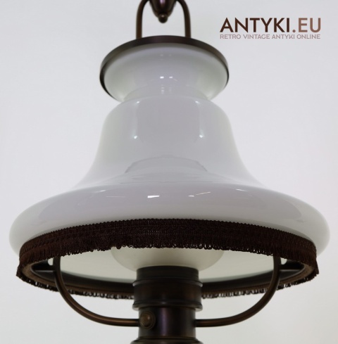 dwupunktowa lampa vintage z kominem szklanym