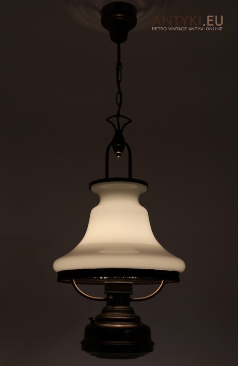 dwupunktowa stylowa lampa mleczne szkło retro