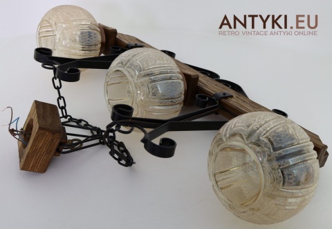 żyrandol drewniany styl dworkowy