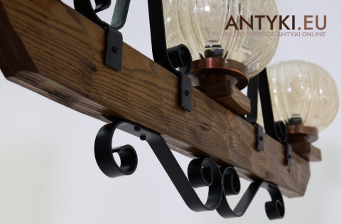 sufitowa lampa retro rustykalna 3 klosze
