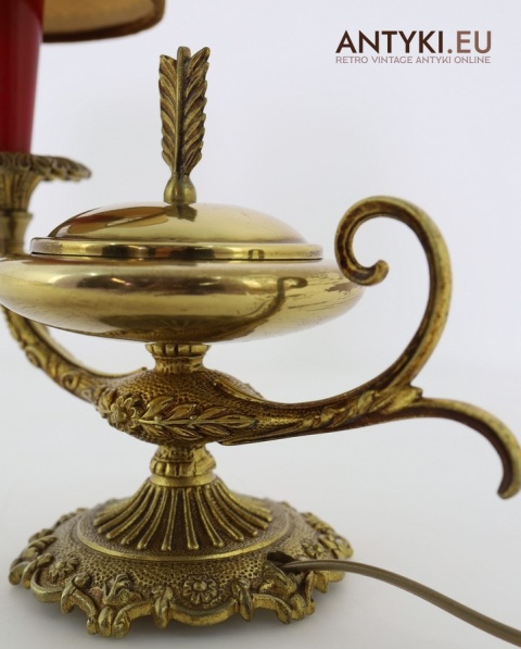 rokoko lampka mosiężna na stolik