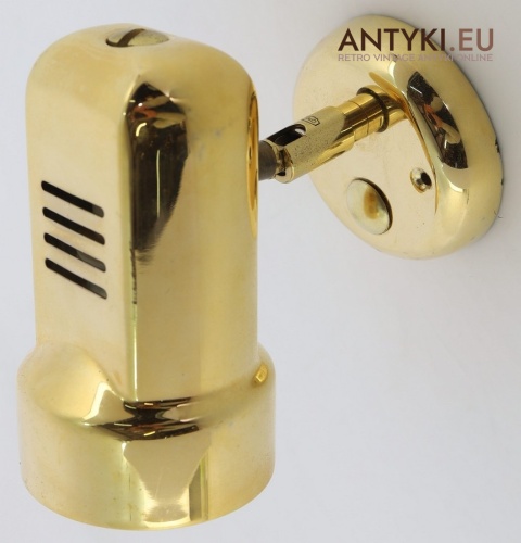 złoty mosiężny kinkiet vintage z epoki