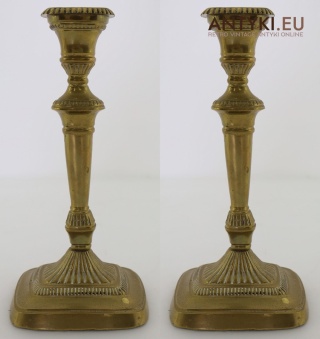 2 retro świeczniki mosiężne – styl Empire / Louis XVI