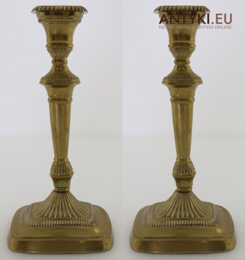para świeczników mosiężnych vintage z francji