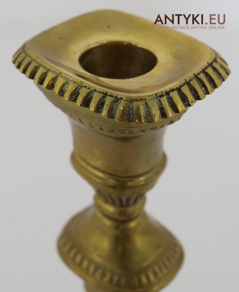 świeczniki empire revival mosiądz vintage