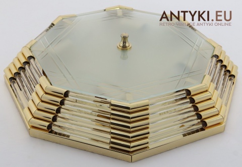 art deco plafon szkło i mosiądz
