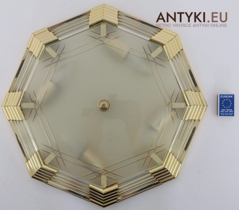 plafon sufitowy art deco w złoconej ramie