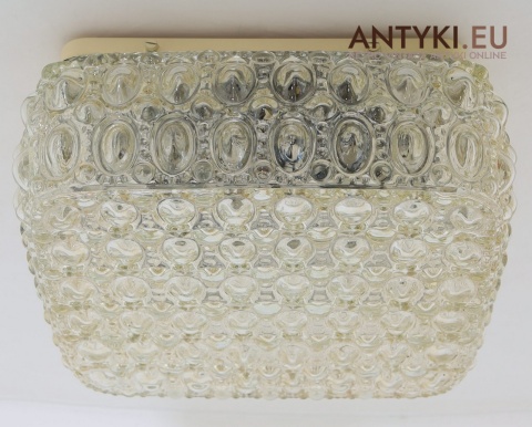 Plafon Limburg retro z lat 70. – szklany klosz opalizujący vintage
