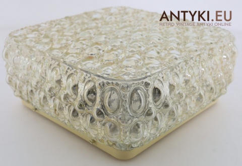 Plafon Limburg retro z lat 70. – szklany klosz opalizujący vintage