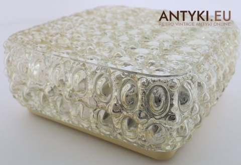 Plafon Limburg retro z lat 70. – szklany klosz opalizujący vintage