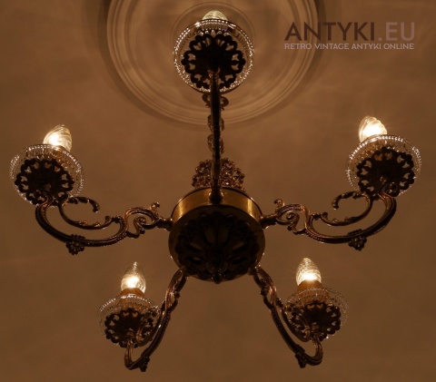 żyrandol 5 ramion vintage średnica 50 cm