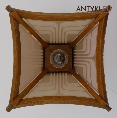 sufitowa lampa vintage do kuchni i jadalni z dębu