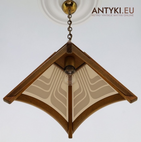lampa wisząca art deco wzór na szybkach vintage