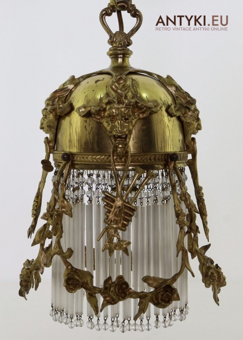 zabytkowa lampa sufitowa vintage pryzmaty szklane rurki