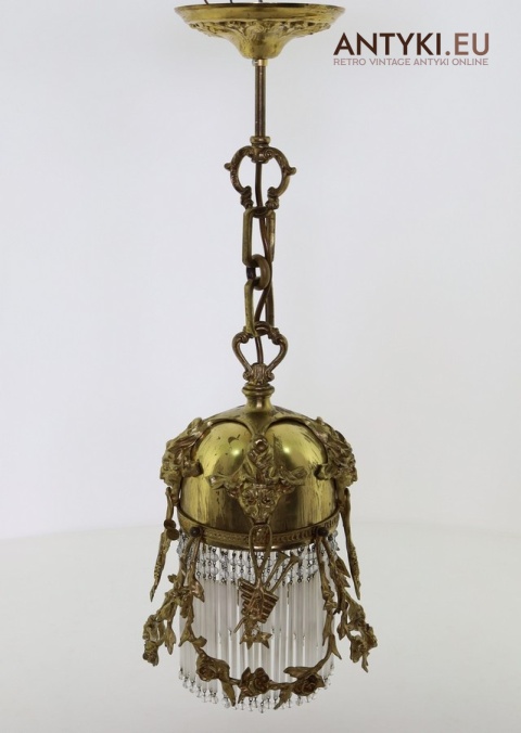 oświetlenie z epoki secesja mosiądz i szkło