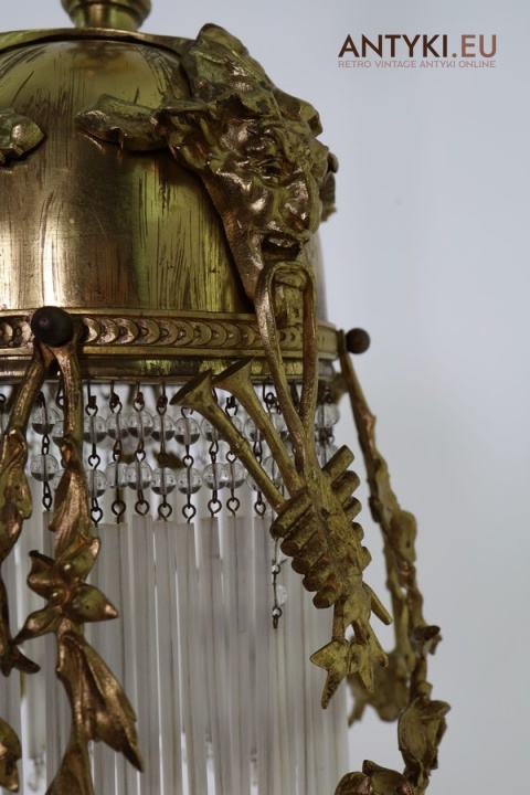 secesyjna lampa z rureczkami szklanymi kompletna