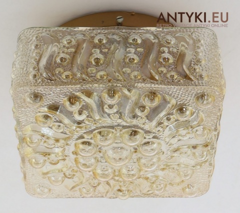 retro plafon vintage z epoki szkło strukturalne