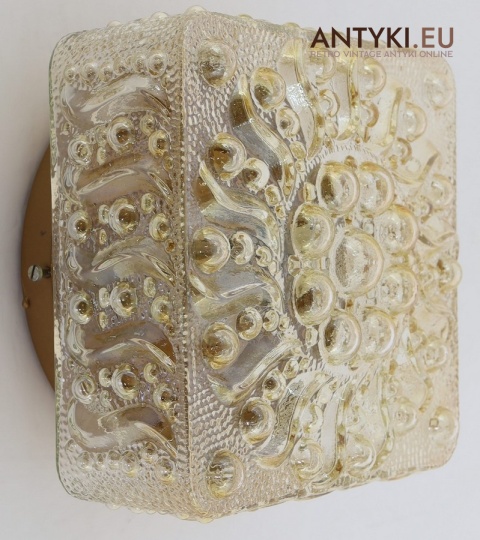 retro lampa sufitowa z Francji szkło dekoracyjne