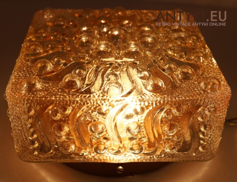 kinkiet ścienny vintage z kloszem strukturalnym