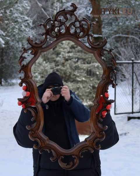 zabytkowe lustro ścienne z połowy xx wieku