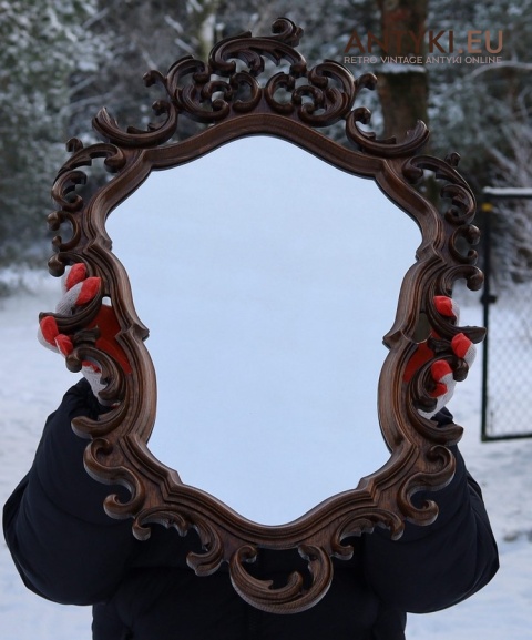 rzeźbiona rama lustra w stylu barok rokoko