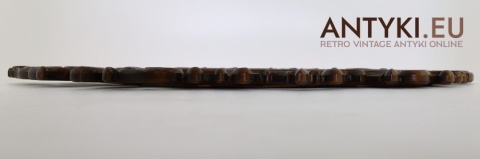 XL! DUŻE! Antyczne lustro ścienne – ręcznie rzeźbiona rama vintage z litego drewna