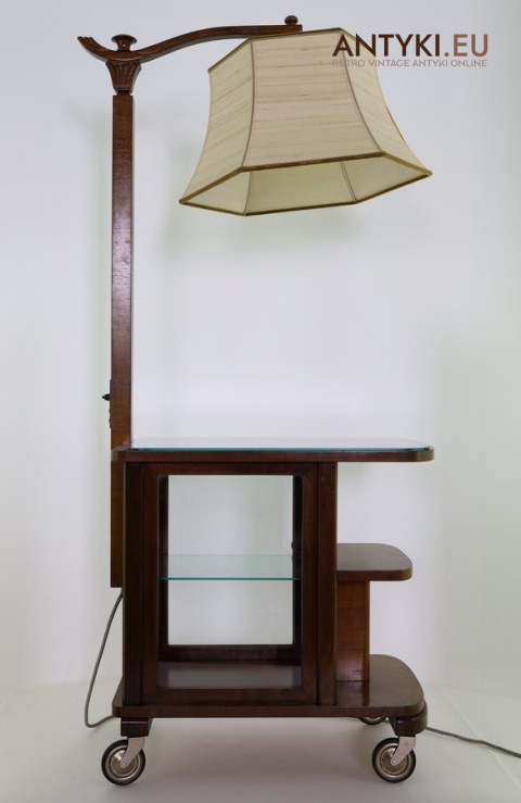 praktyczny stolik do czytania z lampą vintage