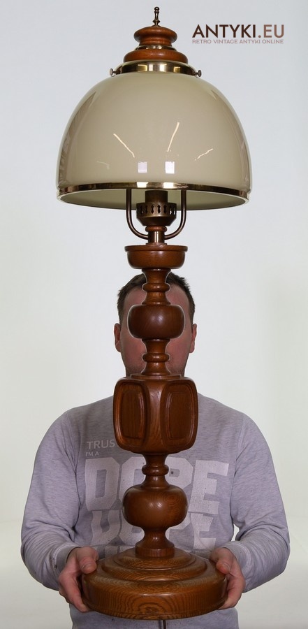 duża vintage lampa na konsolę do korytarza