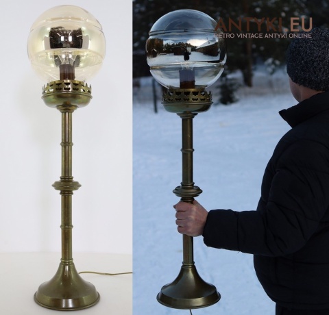 wysoka lampa stołowa eklektyczna