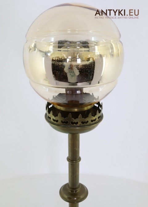klosz kula szklany z lustrzanym pasem vintage