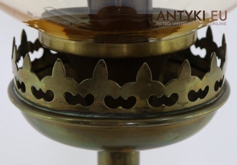 lampa stołowa mosiądz i szkło retro oświetlenie