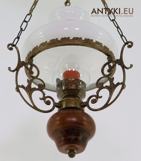 antyczna lampa wisząca z łańcuchem