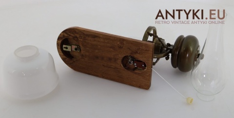 unikatowy kinkiet drewniany retro