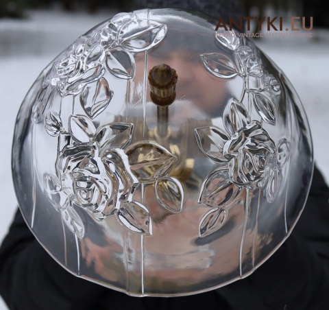 stylowa lampa stołowa antyczna z grubego szkła