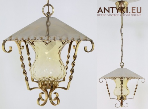 wisząca lampa vintage z lat 70