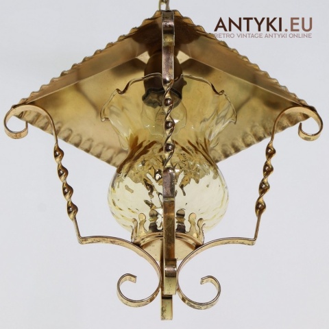 złotawa lampa wisząca do holu