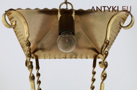 wisząca mosiądzowana lampa dekoracyjna