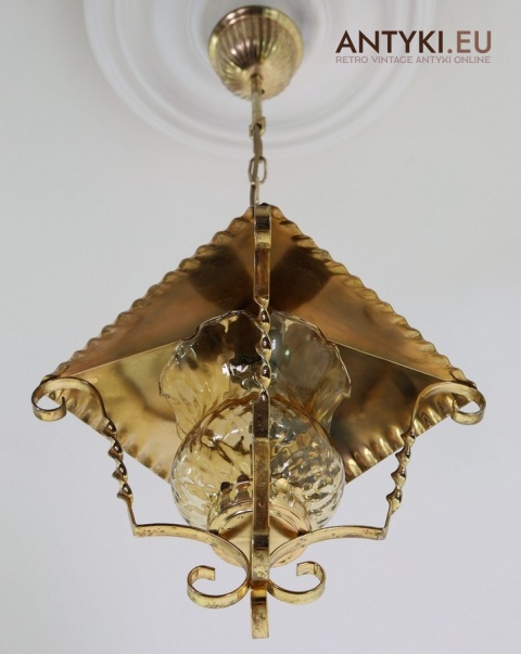sufitowa mosiądzowana lampa dekoracyjna