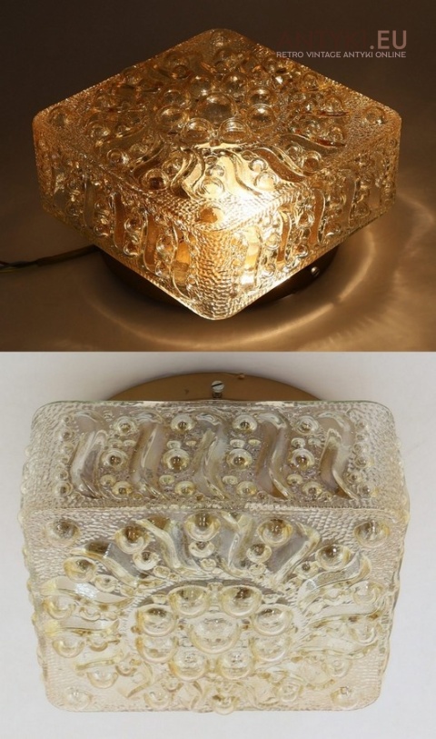 retro plafoniera do łazienki szkło strukturalne