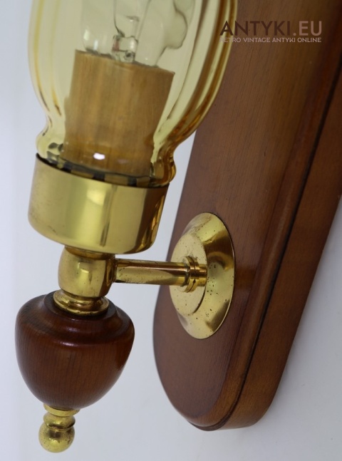 kinkiety z dawnych lat drewno mosiądz