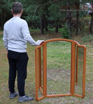 XL! DUŻE! Oryginalne lustro stylowe ze szlifowaną kryształową taflą – 3-skrzydłowe