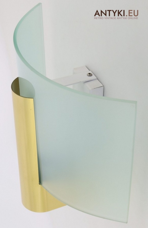 mosiądz i szkło półokrągłe kinkiety retro