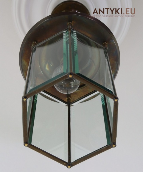 dekoracyjna lampa witrażowa z mosiądzu