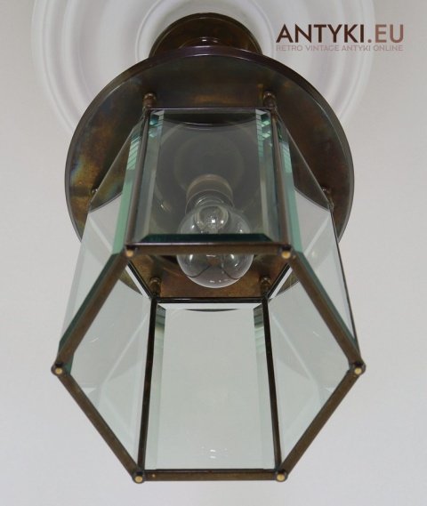 wisząca dekoracyjna lampa witrażowa z mosiądzu