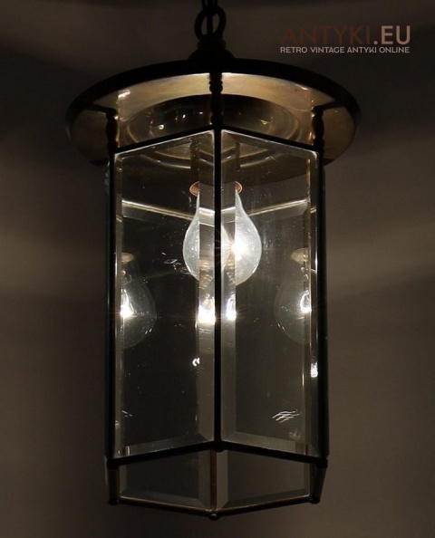 vintage lampa sufitowa szlifowane szkło