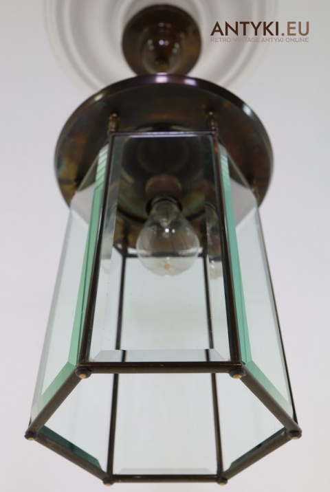 lampa sufitowa szlifowane szkło retro