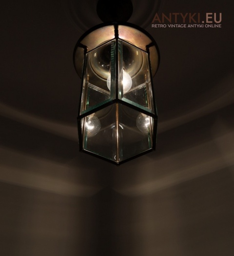 antyczna lampa sufitowa szlifowane szkło