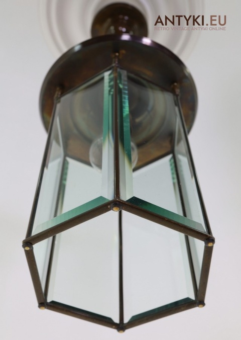 witrażowa klasyczna lampa wisząca z epoki