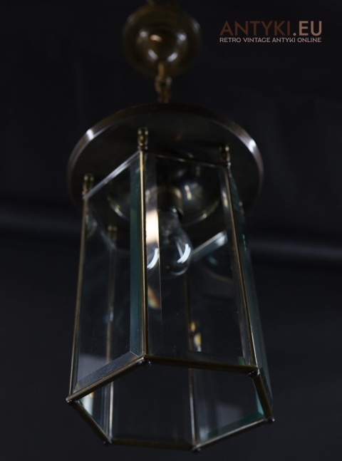 sufitowa lampa starodawna szlifowane szkło