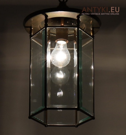 lampa dekoracyjna szlifowane szkło witrażowe